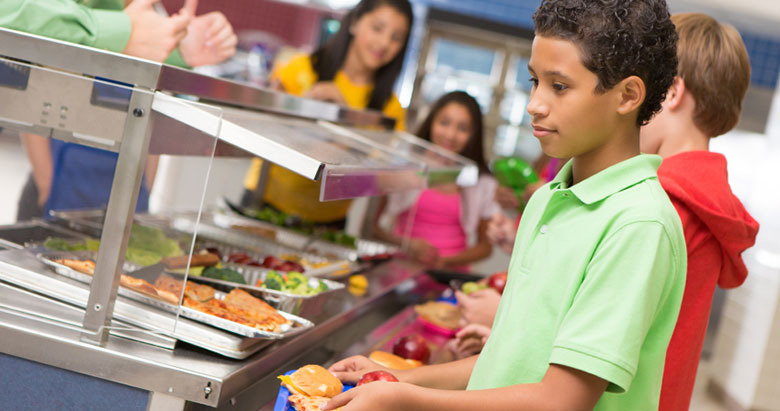 School kids at lunch